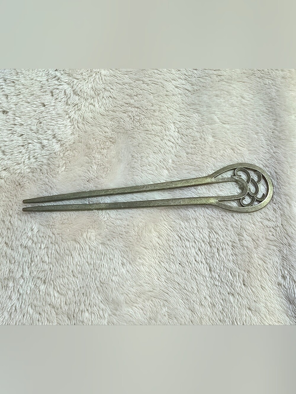 Metal Hair Fork Decorative Hair Stick in Antique Bronze